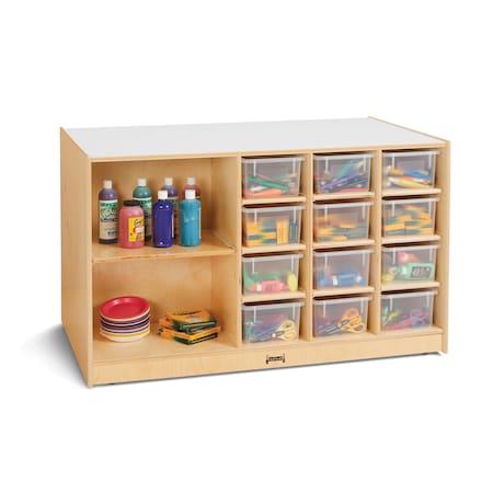Jonti-Craft Mobile Storage Island, with Clear Trays 04400JC